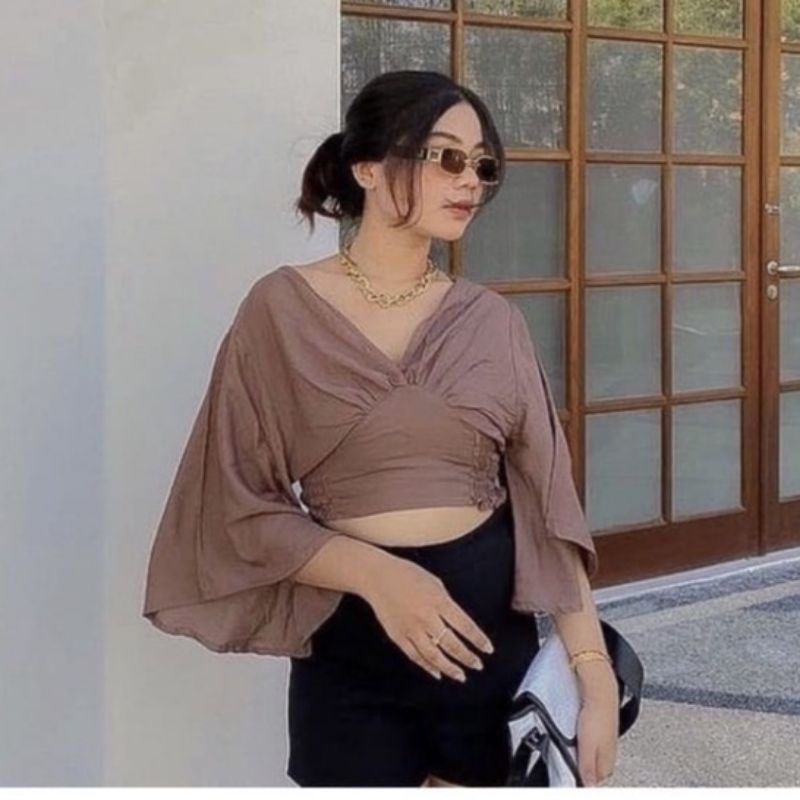 Luna Top Blouse //Atasan Wanita //Atasan Lgn Lonceng //Blouse Wanita