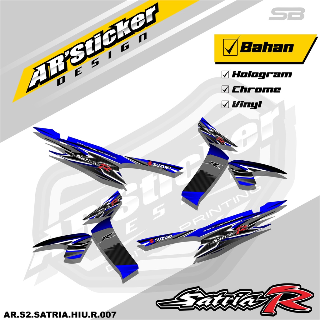 Striping SATRIA 120 R HIU  - Stiker Striping Satria 120 R Hiu Lis Variasi Hologram AR.S2-07