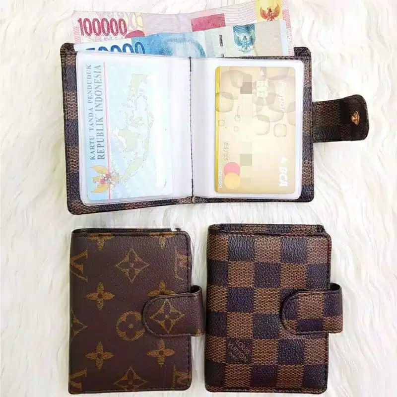 Dompet Kartu LV 24slot Card Holderslot plus slot uang kulit sintetis tebal