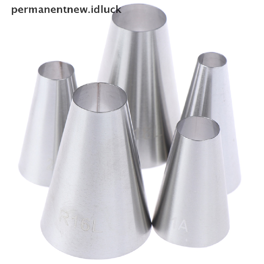 5 Pcs Alat Nozzle Icing Piping Krim Bentuk Bulat Besar Untuk Dekorasi Kue