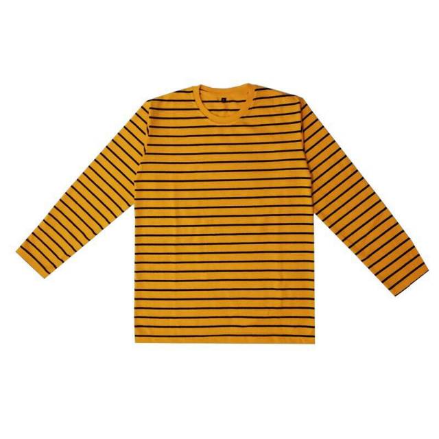 KAOS STRIPE LONG DOMINAN MUSTARD| KATUN CVC 30s