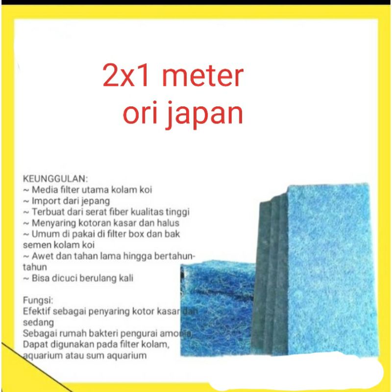 jetmat filtet kolam dan akuarium/japmat media filter kolam lembaran 2x1 meter ori japan