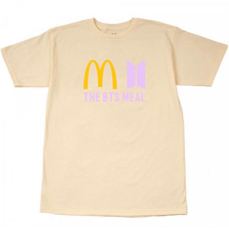 mcd x bts tshirt / kaos mcd x bts / kaos bts meal - CREAM