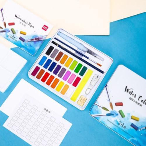 

CAT AIR KERING DELI SOLID WATERCOLOR SET 24 WARNA