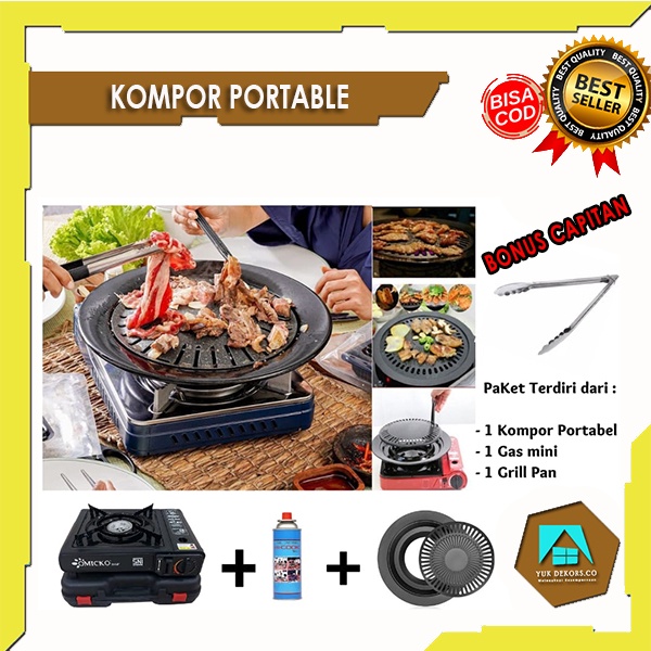 (PROMO) PANGGANGAN GRILL  KOMPOR PORTABLE SERBAGUNA UNTUK CAMPING ALAT PEMANGGANG DAGING SOSIS AYAM 