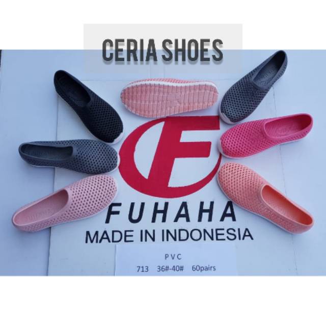  Sepatu  Karet  Slip On Cewe Fuhaha 1710 Jaring  Murah 