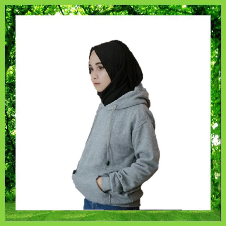 JAKET HOODIE JUMPER SWEATER POLOS CEWEK ABU MISTY MUDA - PUTIH, M