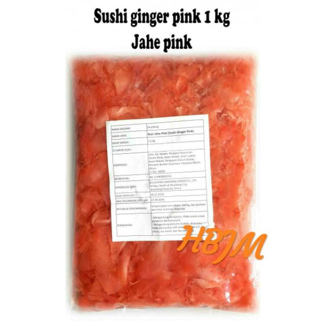 

Sushi Gary pink 1 kg / ginger pink / jahe pink untuk sushi / Jahe Sushi / jahe Pink