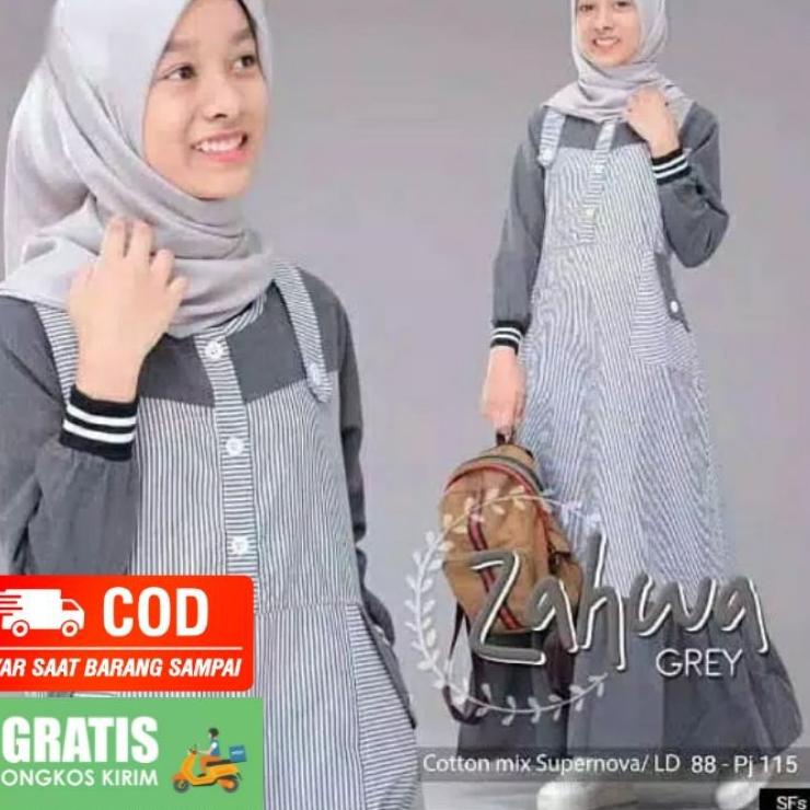 [97] Baju gamis anak-anak remaja tanggung busana muslim wanita dress perempuan non hijab murah kekin