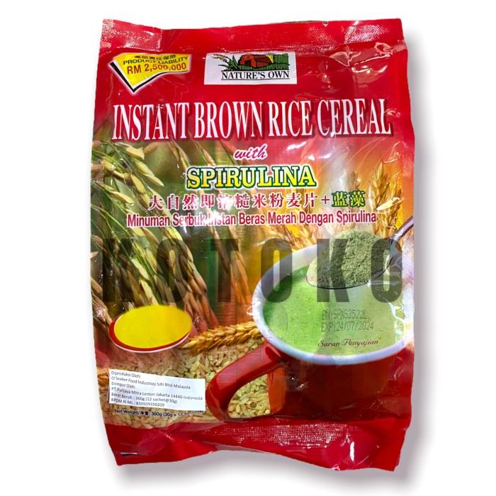 

NatureS Own Instant Brown Rice Cereal With Spirulina No Sugar 360Gr
