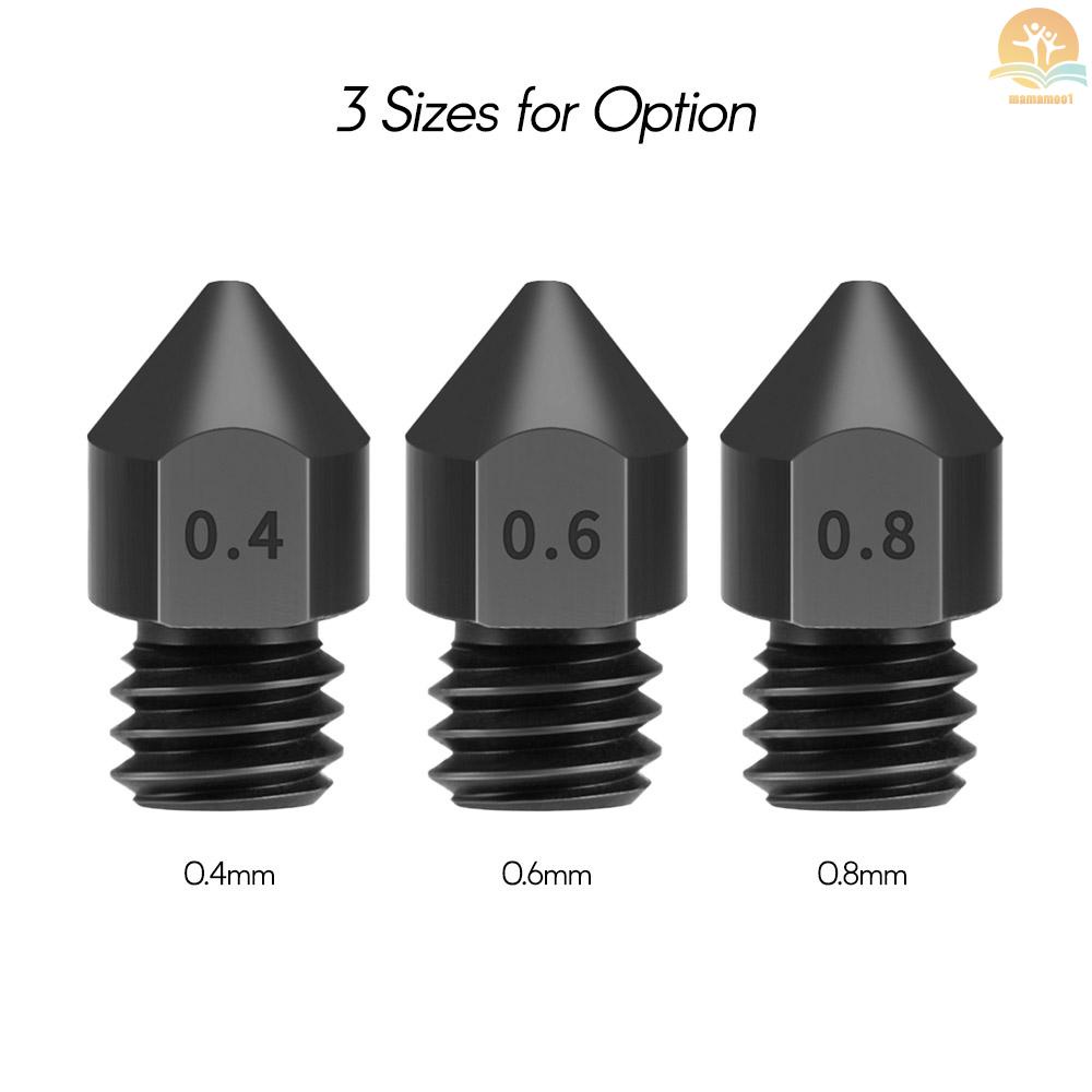 3pcs Hardened Steel Nozzles 0.8mm for 1.75mm filament for Creality Ender 3/CR-10/CR-10S Pro/TEVO Tarantula Pro/TEVO Flash/Sapphire Pro 3D Printer Hotend Extruder