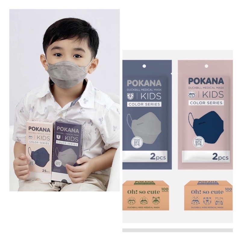 Pokana Mask Kids Duckbill 4ply Earloop isi 2pc