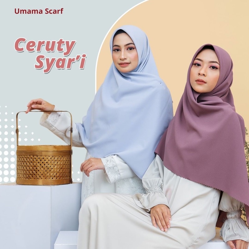 Jilbab segiempat Syari 140 x 140 cm Jilbab Syari Ceruty Syari Umama Jahit Tepi