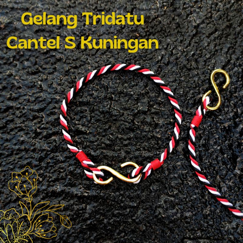 Gelang Tridatu Cantel S Kuningan / Gelang Tridatu Cantelan Murah / Gelang Tridatu Bali / Gelang Cowok Murah / Gelang Bali Asli / Gelang Pria / Gelang Kuningan / Gelang Emas Imitasi / Kerajinan Bali / Oleh Olej Khas Bali Murah / Craftdewata