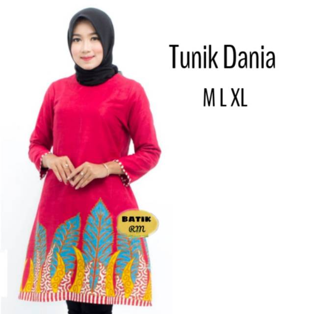 Tunik dania daun pisang motif kekinian dan trendy