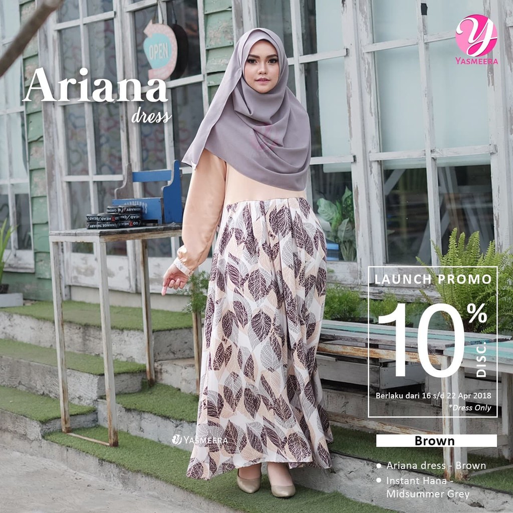 Original Best Seller Gamis Yasmeera Ariana Dress Brown Baju Muslim Wanita Baju Muslimah Shopee Indonesia