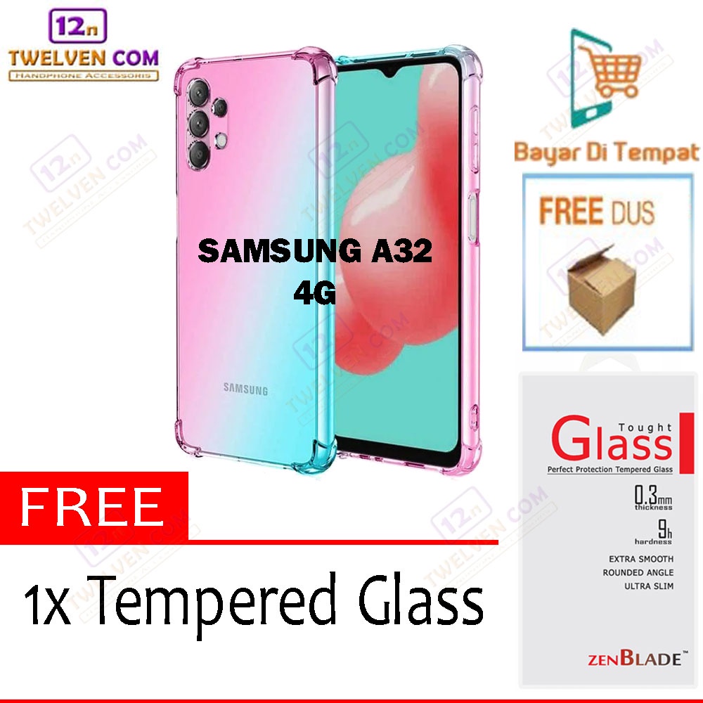 [FLASH SALE] Case Anti Crack Anti Shock Softcase Samsung A32 4G - Free Tempered Glass