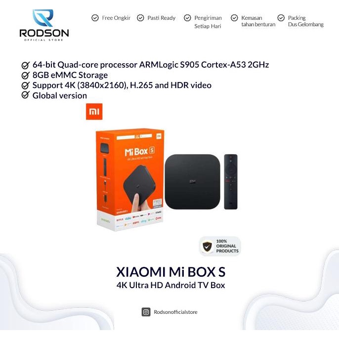 XIAOMI Mi BOX S 4K Ultra HD Android TV Box