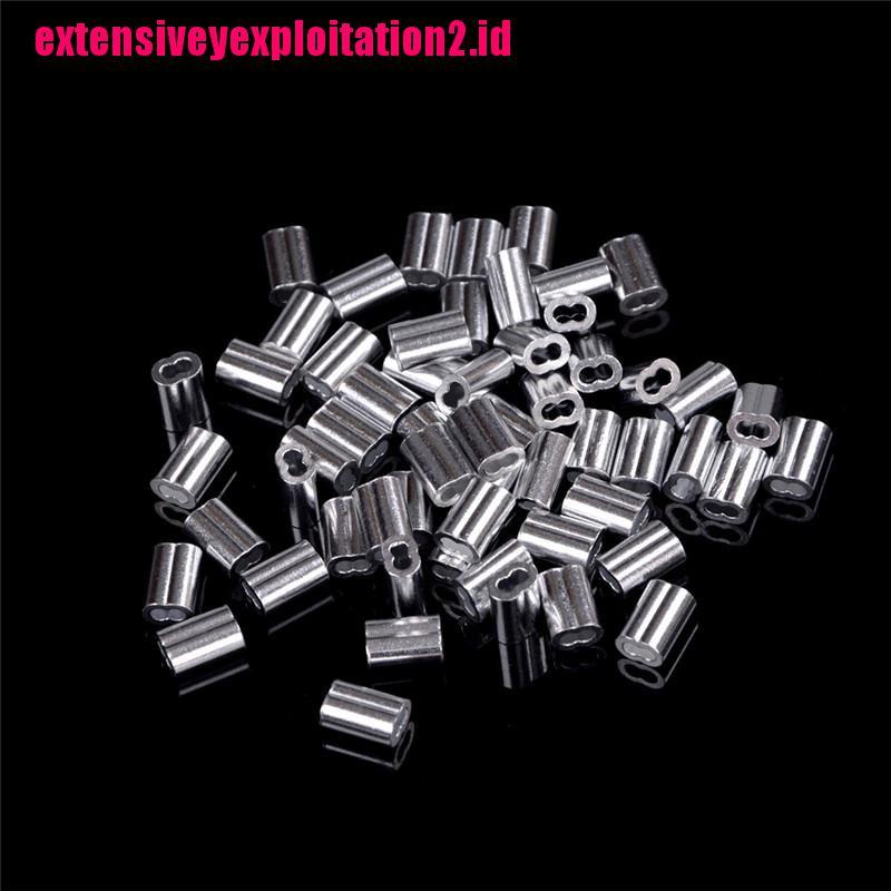 &lt; E2id &amp; &gt; 50pcs Klip Penjepit Kabel Bahan Aluminum Ukuran 1.5mm