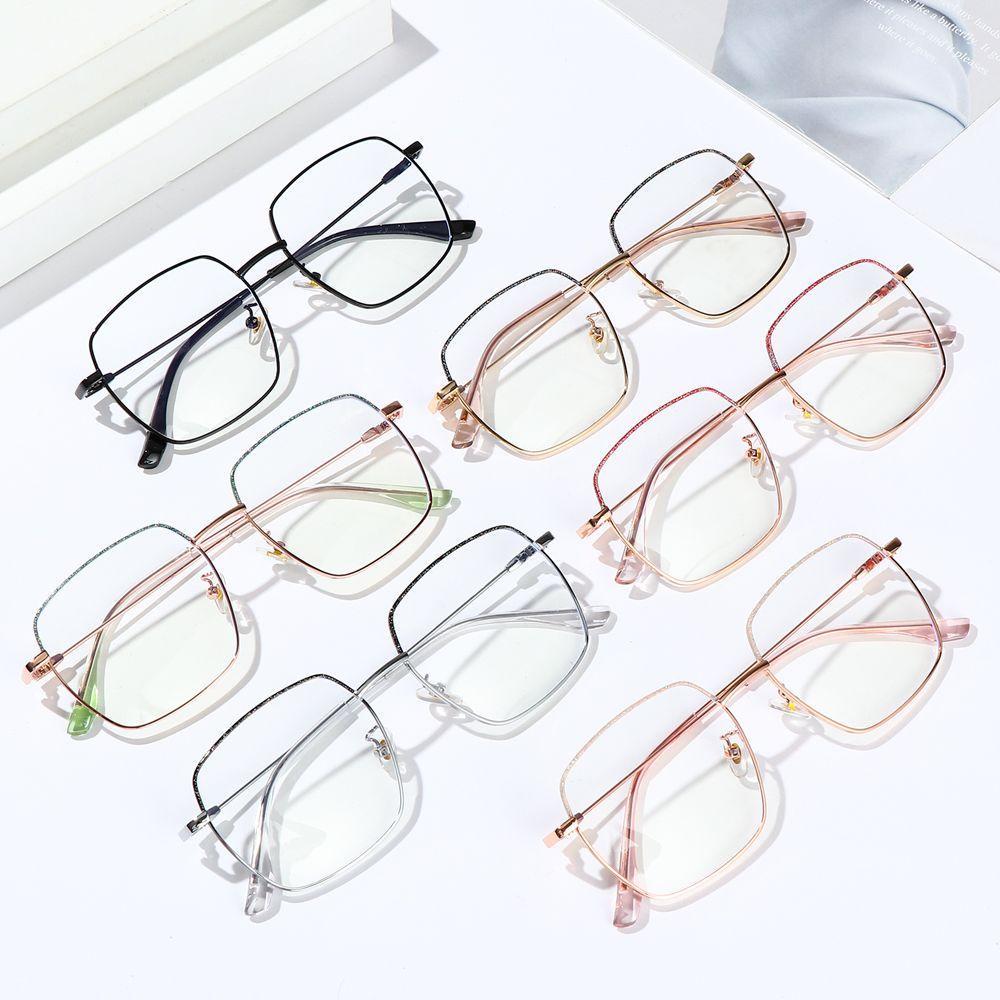 Nanas Vintage Persegi Kacamata Vision Care Wanita Fashion Spectacles Diamond Frame Eyewear