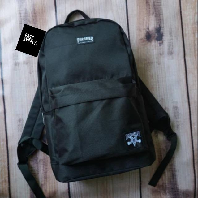 Tas sekolah thrasher hitam Tas pria Tas Wanita TAS PRIA TAS WANITA