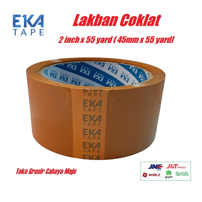 Lakban Coklat 2 inch x 55 yard ( 45mm x 55 yd) EKA TAPE setara Daimaru