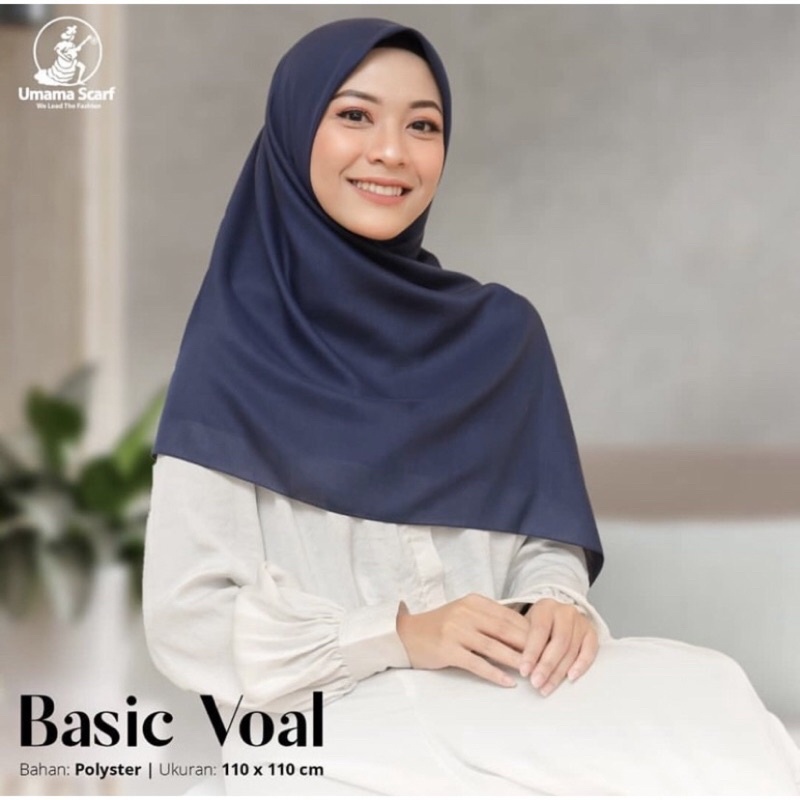 Umama Basic Voal hijab Segiempat segi empat Basic voal umama tepi jahit 110x110