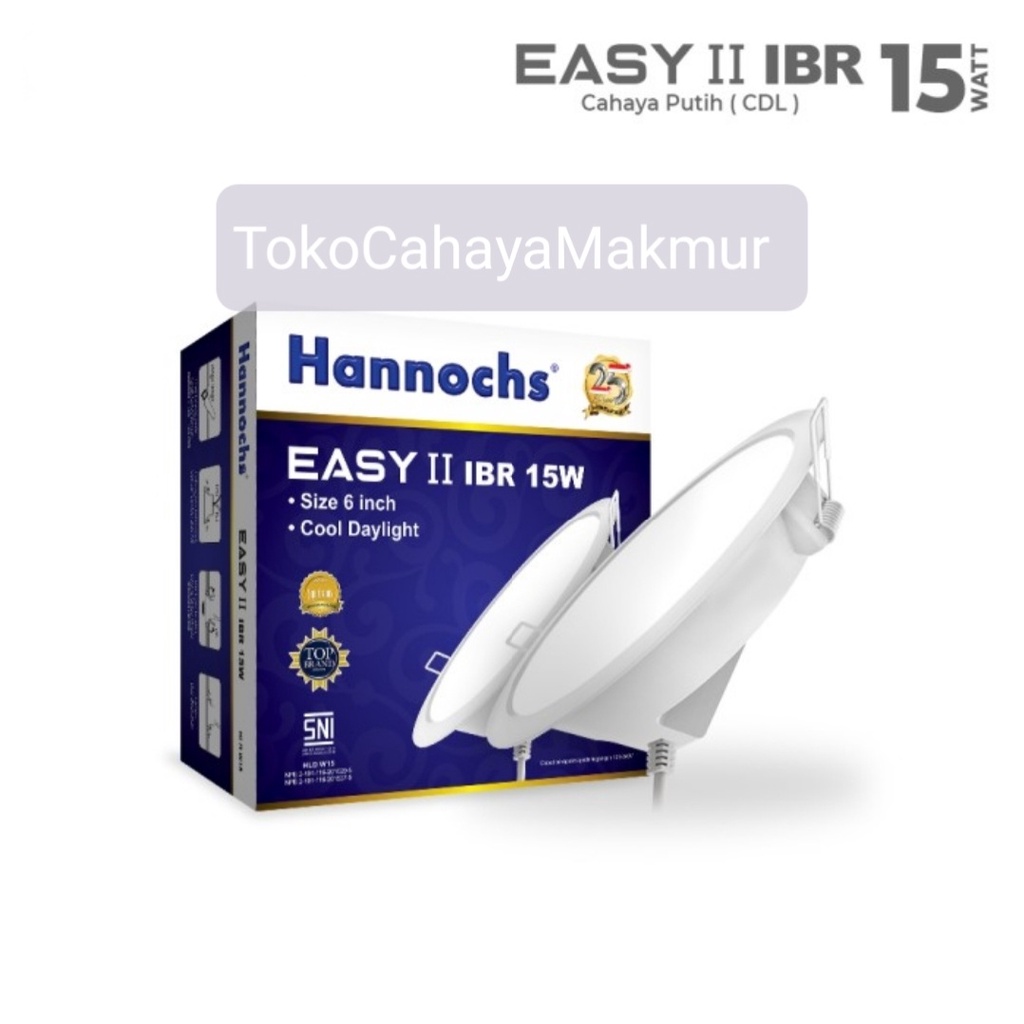 Lampu LED Downlight Hannochs Easy II IBR Round Bulat 15w 15watt CoolDayLight