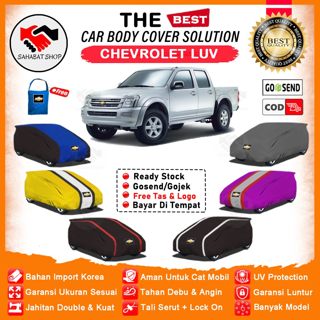 Sahabat Body Cover Mobil Luv / Sarung Penutup Chevrolet Luv Outdoor / Selimut Tutup Pelindung Mantel Kerudung Jas Mantol Kelambu Pembungkus Kerodong Tutupan Bungkus Mobil Waterproof Anti Air Model Orange