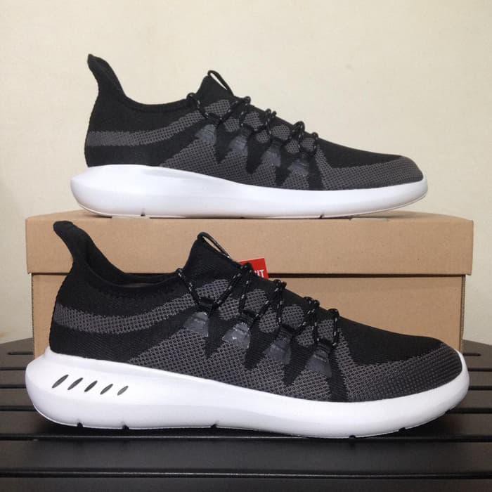 GROSIR SEPATU CASUAL PIERO REWIND KNIT BLACK WHITE P20532 ORIGINAL BNIB TERMURAH