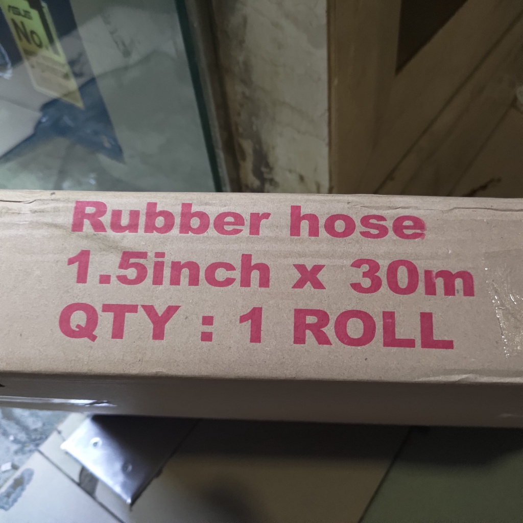 Fire Rubber Hose Karet 1.5 x 30 M Selang Pemadam 1,5 30m Coupling