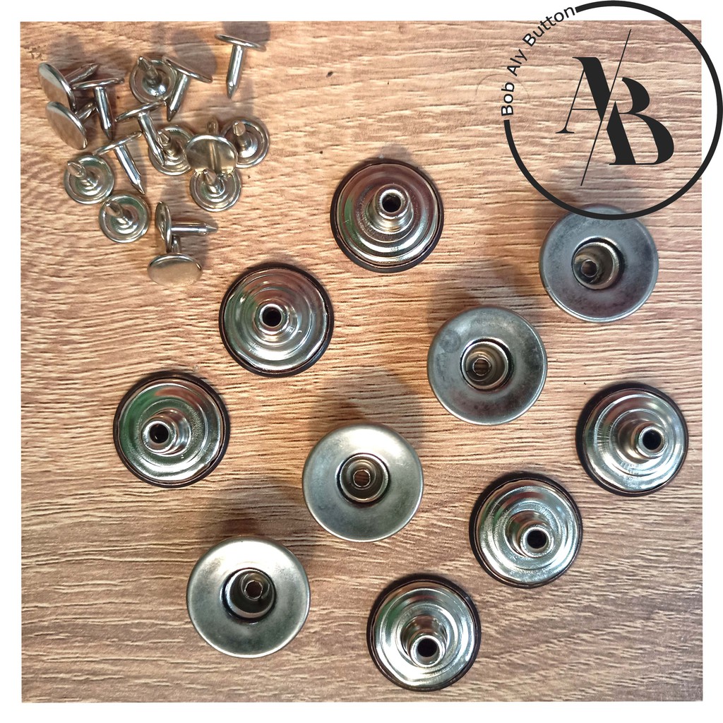 KANCING JEANS PATEN BOLONG CEKUNG 17MM ANTIKSILVER PER 12 PCS BC 20 AS