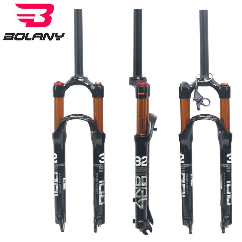 IMPORT MTB Suspension Fork Tapered Straight Remote Manual Lock Air Fork Mountain Bike 1-1/8"