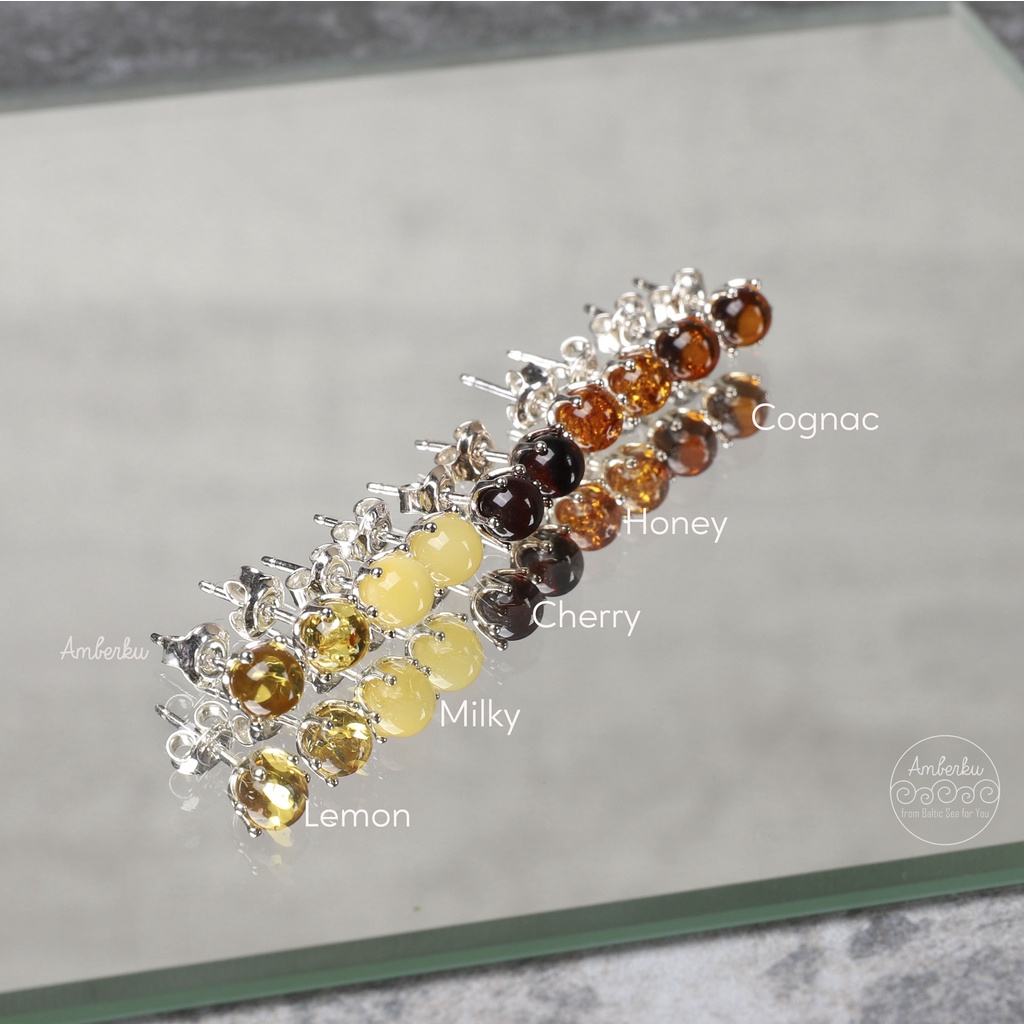 Giwang Amber Baltic Dewasa dg Silver