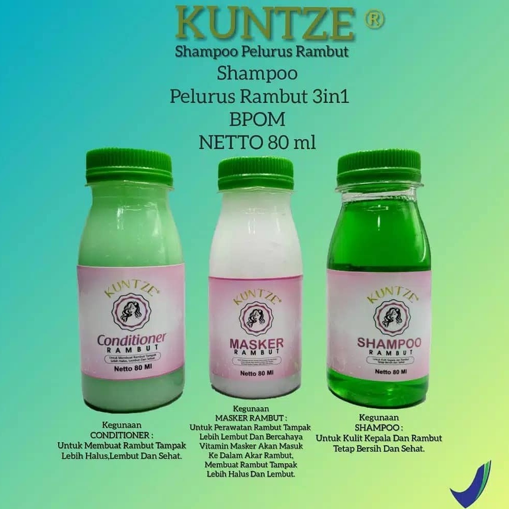 KUNTZE PAKET SHAMPO 3IN1 PELURUS BPOM / SHAMPO 3IN1 KUNTZE (BPOM)