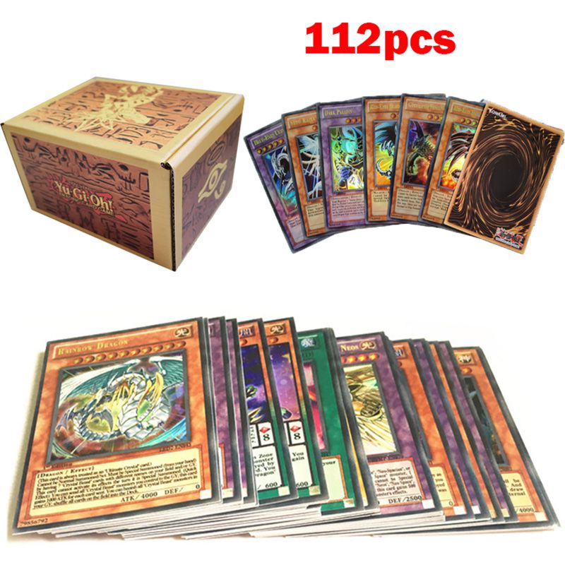 112pcs YuGiOh Game Cards No Repeating English Playing Cards Kids Fans Collection