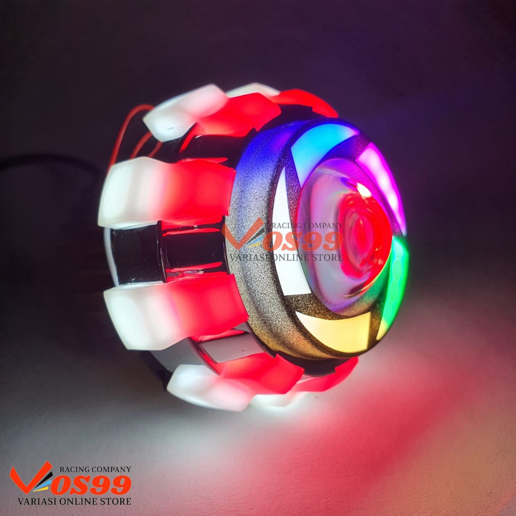 Lampu Projie Depan Mini 2.5 Inch Model Rainbow Ubur-Ubur Universal