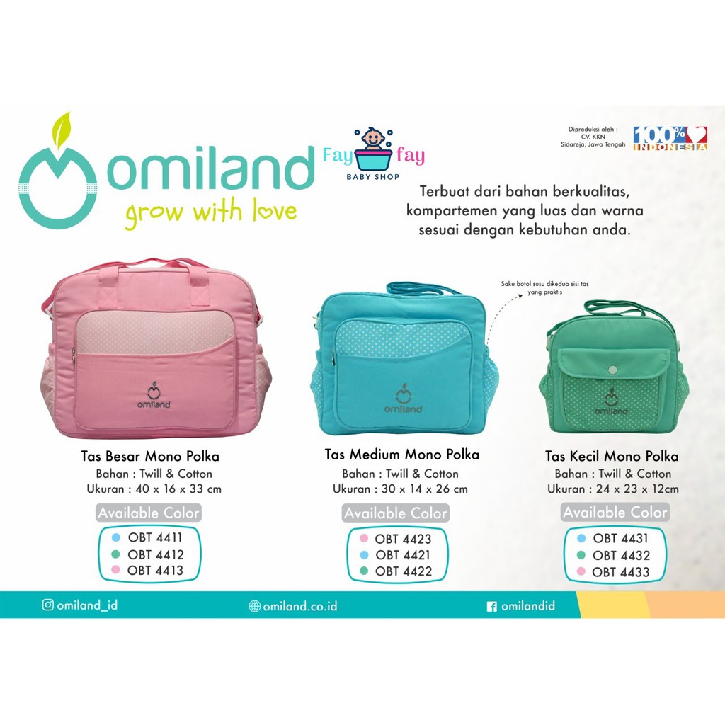 Omiland Tas Bayi Kecil Mono Polka OBT4431 4432 4433