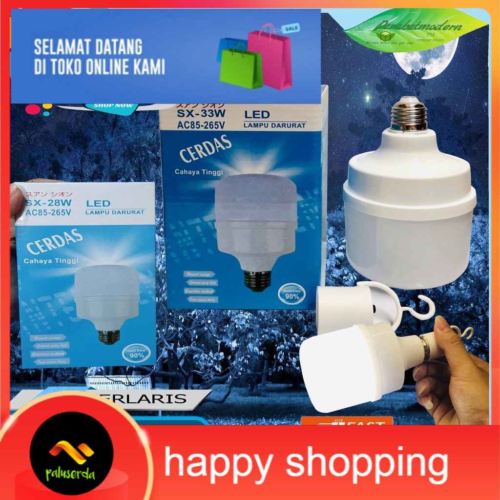 Bohlam Lampu Emergency Led 28 watt SX ,Sentuh Nyala Lampu Darurat Otomatis Menyala