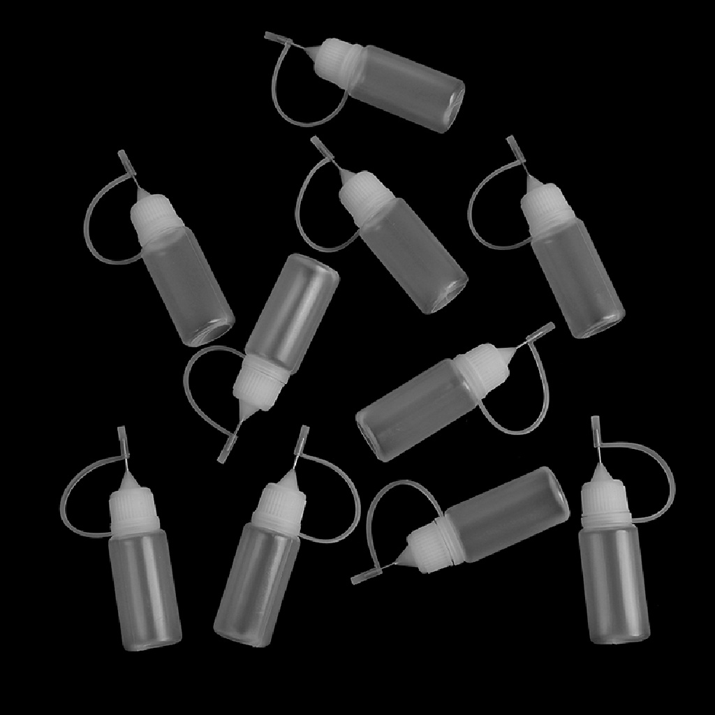 (whitebright3.id) 10pcs Botol Aplikator Lem 10ML Untuk Kerajinan Tangan DIY