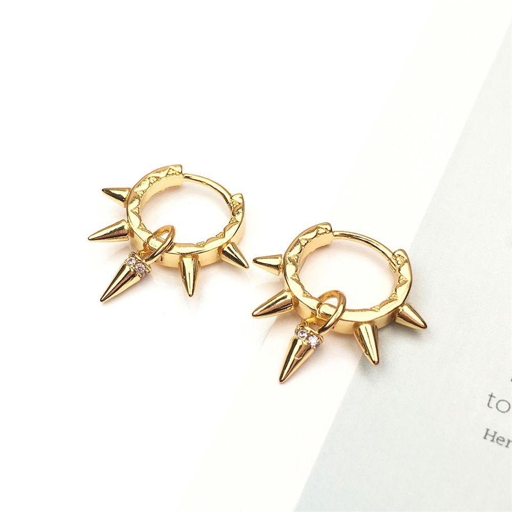 Needway Stud Earrings Keren Hadiah Gadis Sederhana Gaya Hip Hop Rivet Spike Earrings Menjuntai Earrings