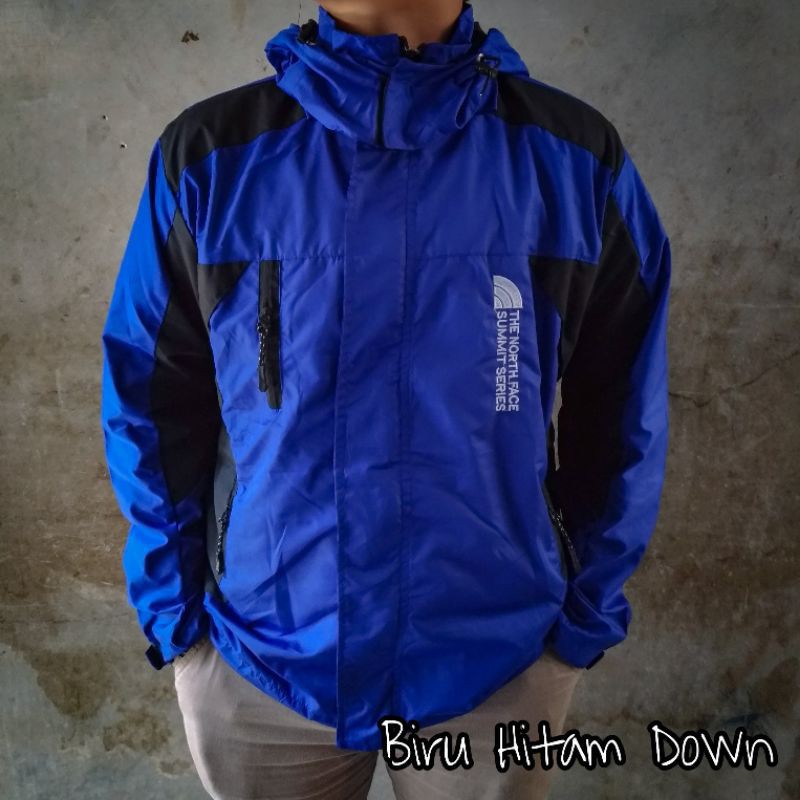 (BISA COD) Jaket Summit Jaket Muncak Jaket Outdoor Murah Jaket Gunung Jaket Waterproof Anti Air-TNF BIRU HITAM