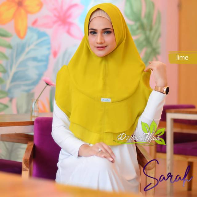 Hijab Instant Khimar Dzihni Hijab Warna Lime Best Seller