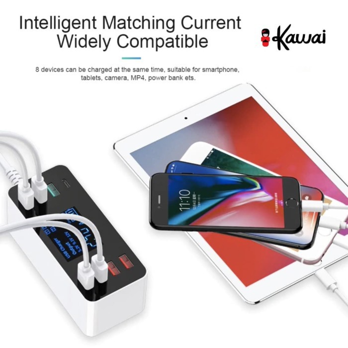 iKawai USB Smart Charger 7 Port USB Fast Charge QC3.0 Type-C 5V 9A