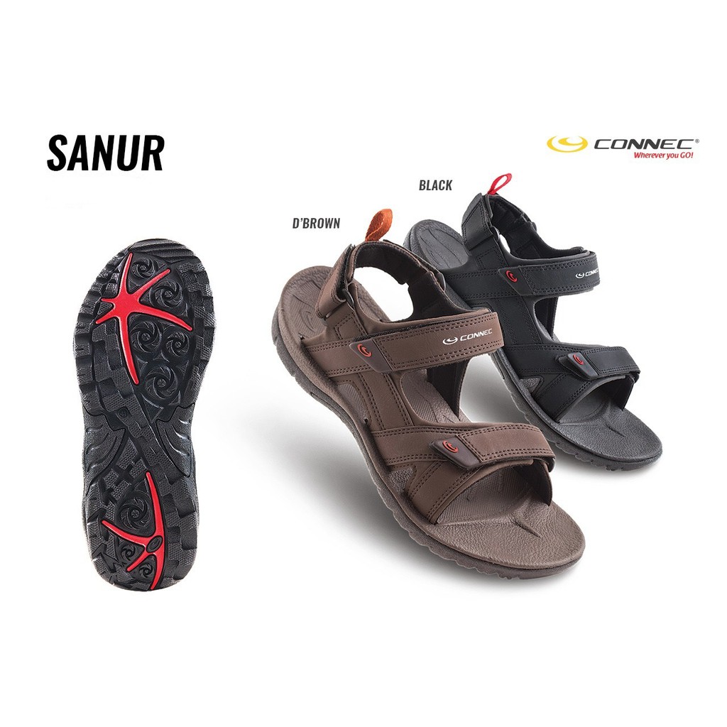  CONNEC  SANUR Sepatu Sendal Sandal  Gunung Hiking Pria Cowok 