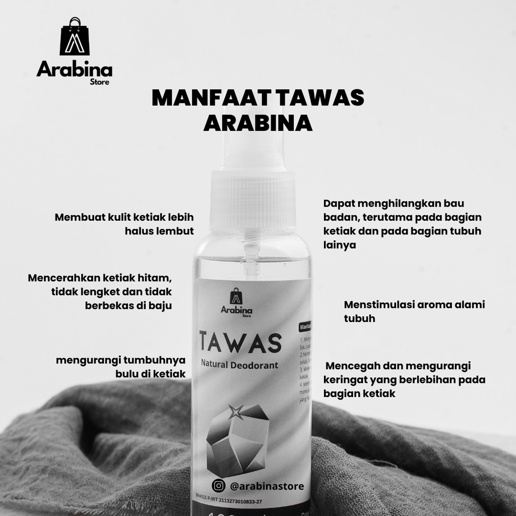 Tawas Spray Natural Deodorant Deodoran Non Alkohol