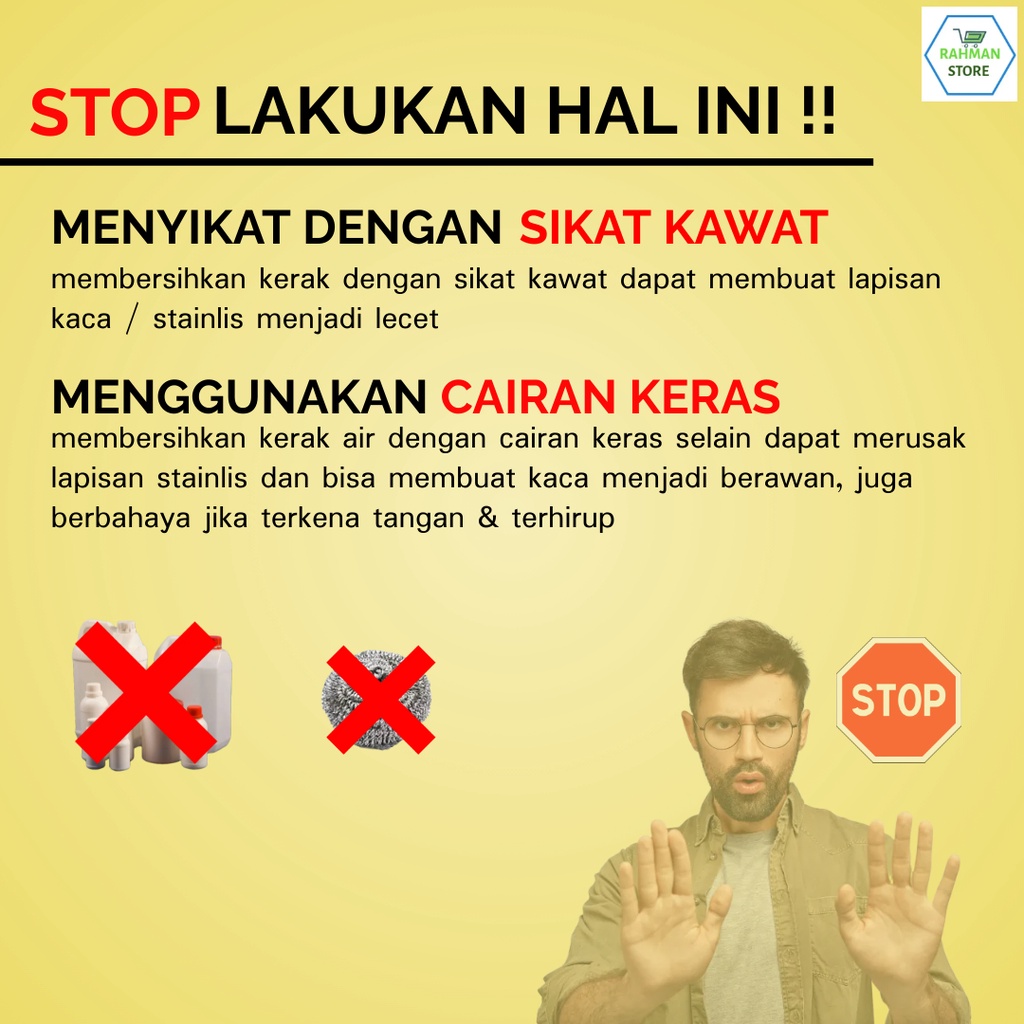 OBAT CAIRAN PEMBERSIH PENGHILANG KERAK NODA AIR JAMUR KACA WATERSPOT AQUARIUM AKUARIUM KERAN KRAN STAINLIS STAINLESS JENDELA CERMIN KAMAR MANDI DAPUR KITCHEN AMPUH STANKLIN 02