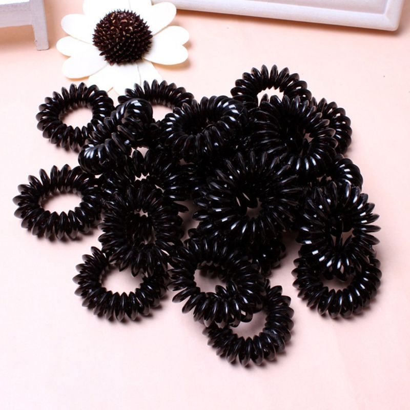 Gro Ikat Rambut Model Kabel Telepon Spiral Bahan Plastik Untuk Wanitaanak Perempuan Gl