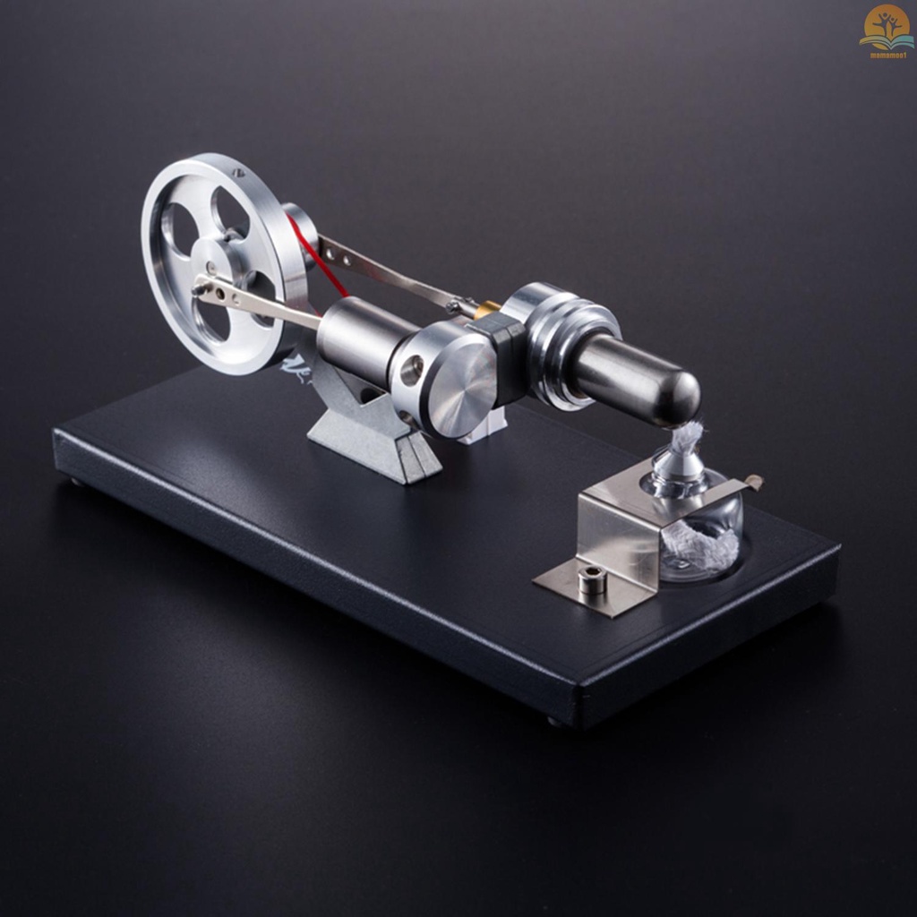 Hot Air Stirling Engine Motor Model DIY Kit with 4pcs Led Lights Electricity Generator Physics Educational Toy Teaching Aids for Teacher Student Adult