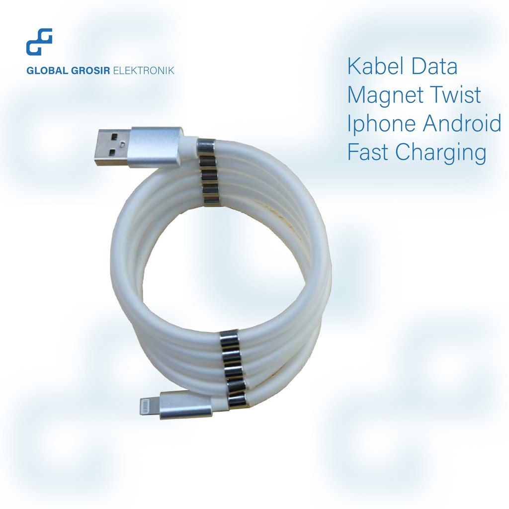 Kabel Data Magnet Twist Iphone & Android Fast Charging